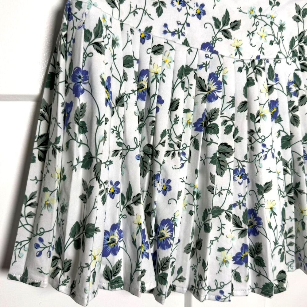 Laura Ashley Womens Small Floral Pleated Skort Skirt Golf Tennis Pickleball